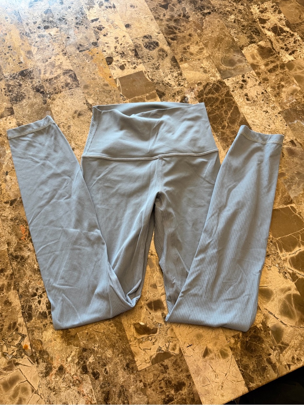 Lululemon Light Blue Ribbed High-Waist Leggings